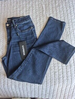 Express Women's Skinny Jeans in Dark Blue Wash